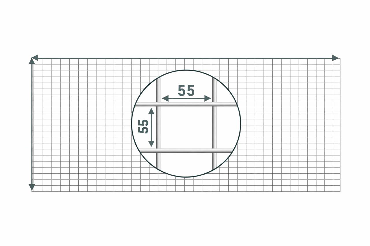 Plasă sudată zincată 55x55mm